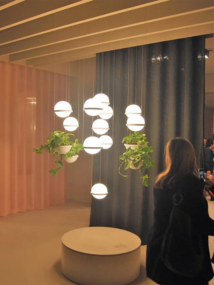 Afralia™ Modern Plant Chandeliers Nordic DIY Sky Garden LED Pendant Lamps Home Decor Fixtures