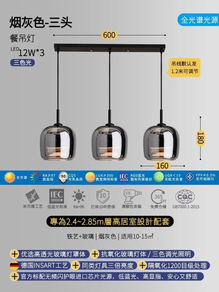 Afralia™ Glass Pendant Lights Modern Designer LED Indoor Lighting for Bedroom Living Room