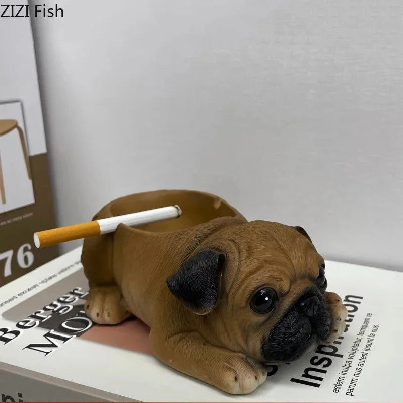 Afralia™ Puppies Kittens Ashtray: Stylish Home Office Smoking Accessories Resin Crafts Gift