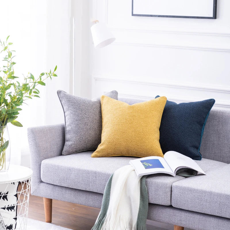 Afralia™ Nordic Solid Cotton Linen Crochet Cushion Cover - Luxe Decor for Sofa