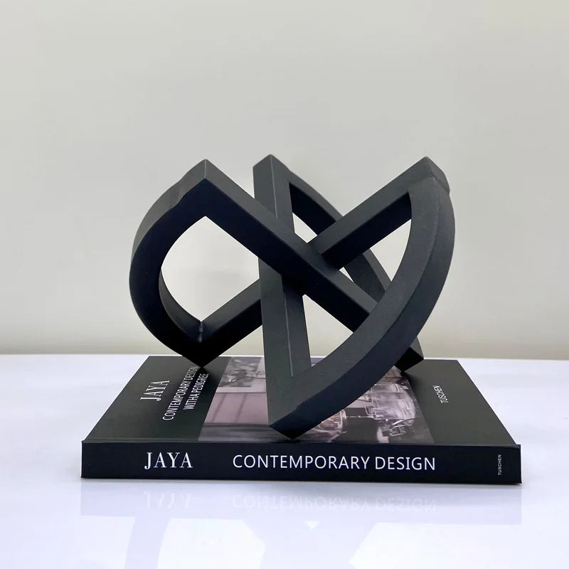 Afralia™ Geometric Hollowed-out Black Ornament Abstract Home Decoration Handicrafts