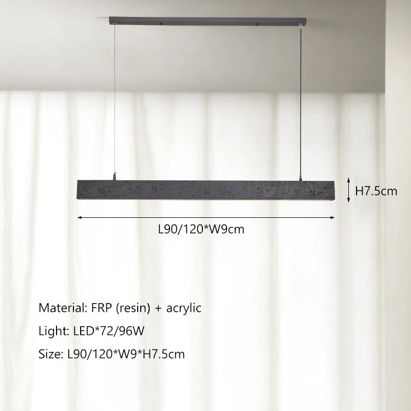 Afralia™ Wabi Sabi Led Strip Pendant Lights - Nordic Minimalist Dining Room Chandelier