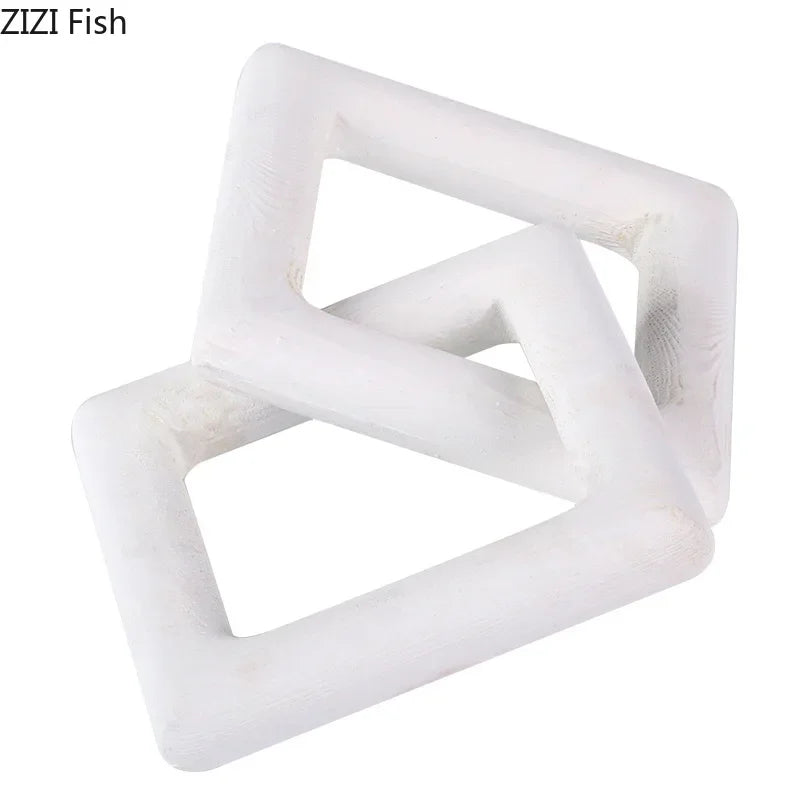 Afralia™ Square Frame Chain Statue Desk Decoration Modern Crafts Shackles Sculpture Room Decor