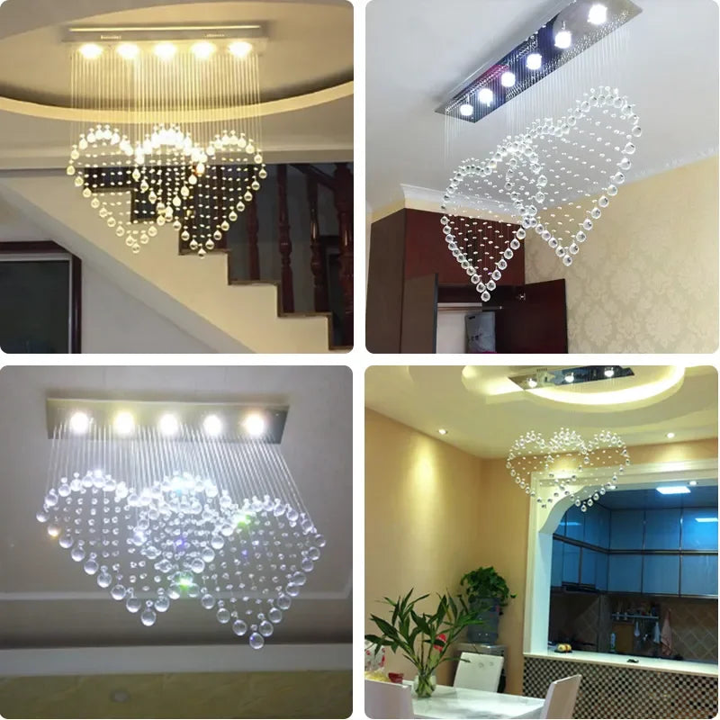 Afralia™ Crystal Chandelier Table Lamp Set - Modern Minimalist Girl Bedroom & Dining Room