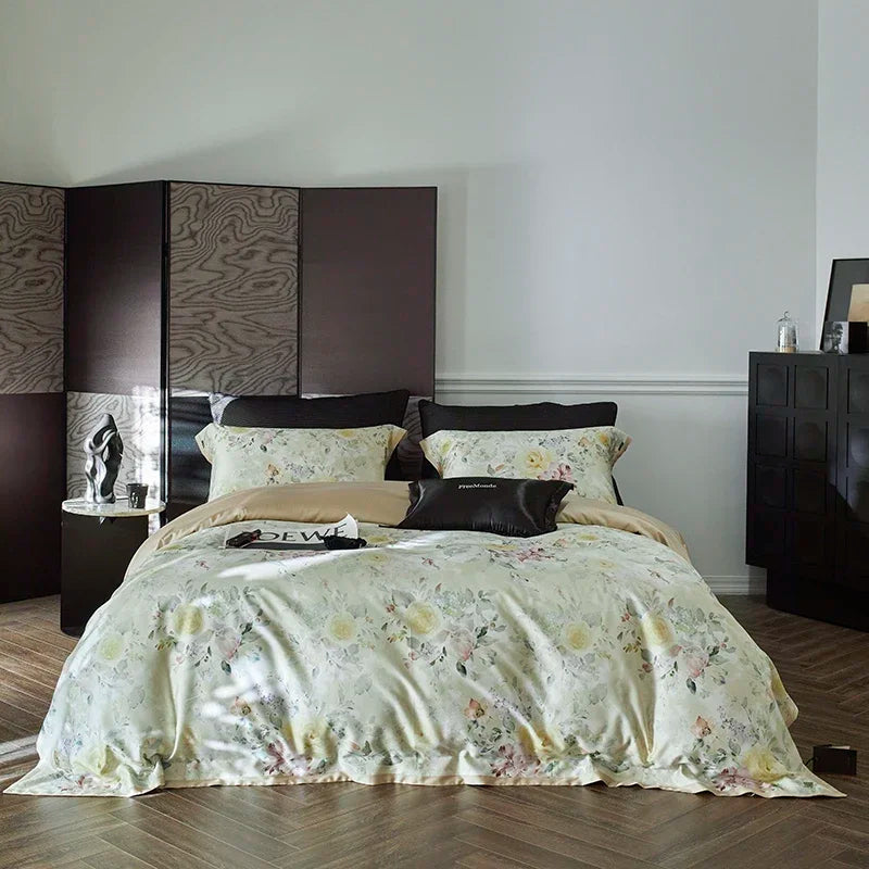 Afralia™ Luxe 100s Egyptian Cotton Bedding Set: Sheet, Blanket, Cover, Pillowcase