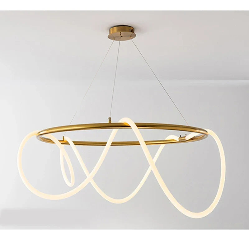 Afralia™ Nordic Light Luxury Chandelier Creative LED Bar for Living Room and Study Desk