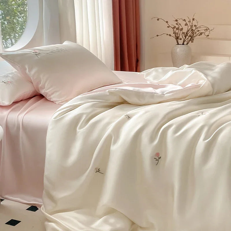 Afralia™ Ice Silk Bedding Sets for Cool Summer Sleep. Skin-Friendly Quilt Cover for Adults & Kids.