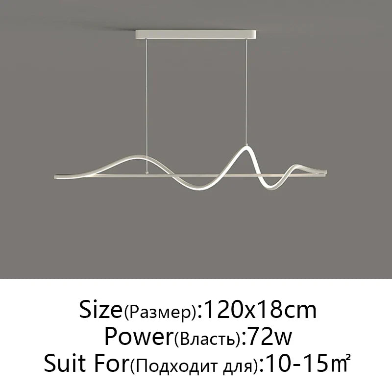 Afralia™ LED Pendant Light - Modern White/Black Long Line for Home, Restaurant, Office