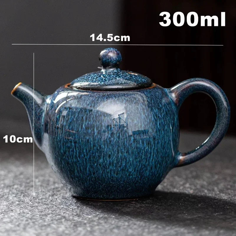 Afralia™ Starry Glaze Ceramic Teapot Set with Gaiwan and Yixing Teapots