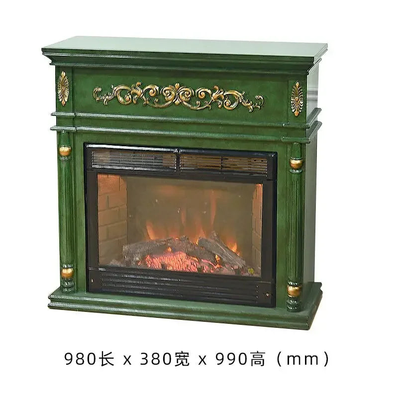 Afralia™ European Retro Luxury Fireplace Cabinet with Fire Imitation for Elegant Living Room Decor