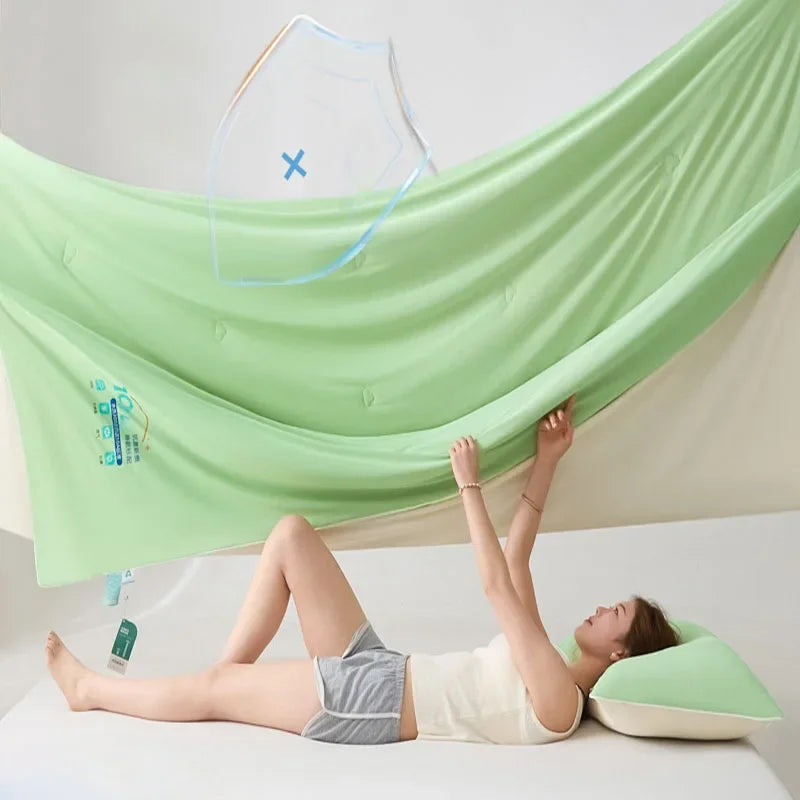 Afralia™ Satin Silky Cooling Blanket - Lightweight Air Conditioner Comforter