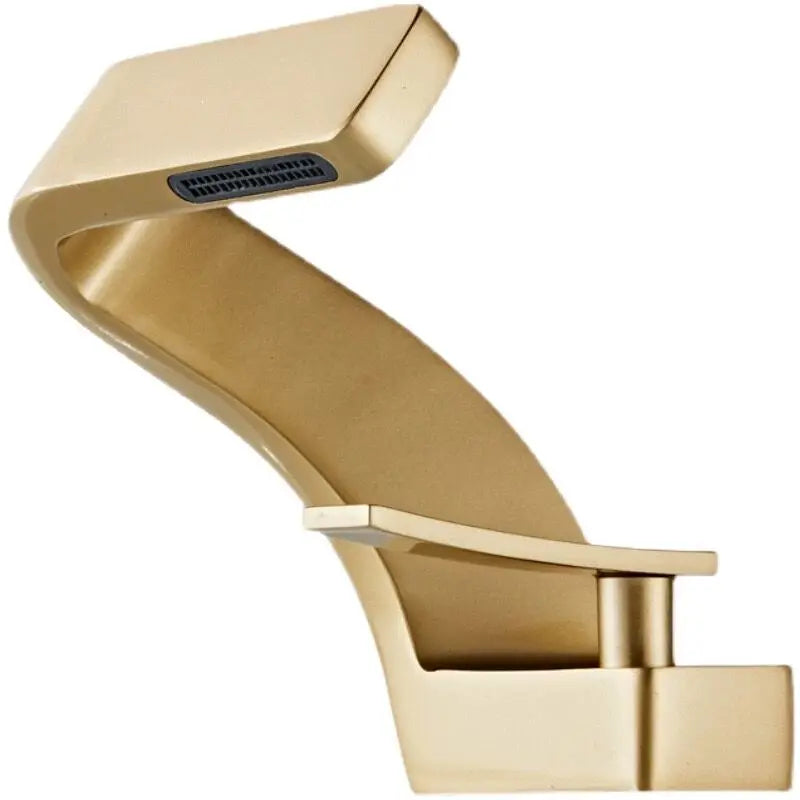 Afralia™ Basin Faucet - Modern Black Brushed Gold Bathroom Mixer Tap Hot Cold Sink