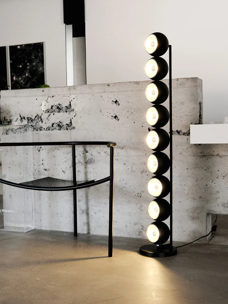 Afralia™ Metal Ball Floor Lamp: Modern Minimalist Black Standing Light for Living Room