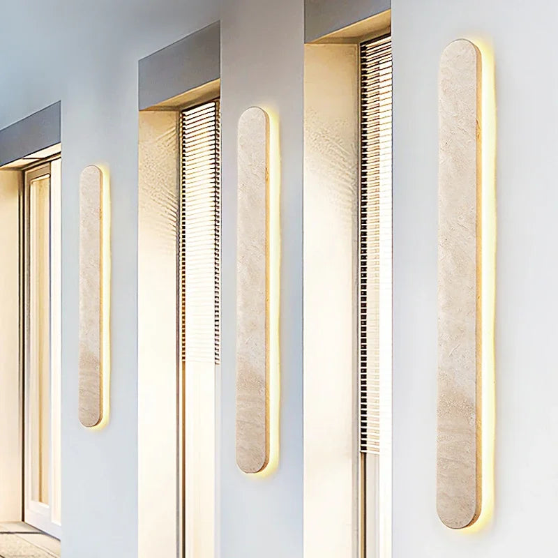 Afralia™ Modern Natural Stone Outdoor LED Wall Sconce Courtyard Entrance Waterproof Lamps