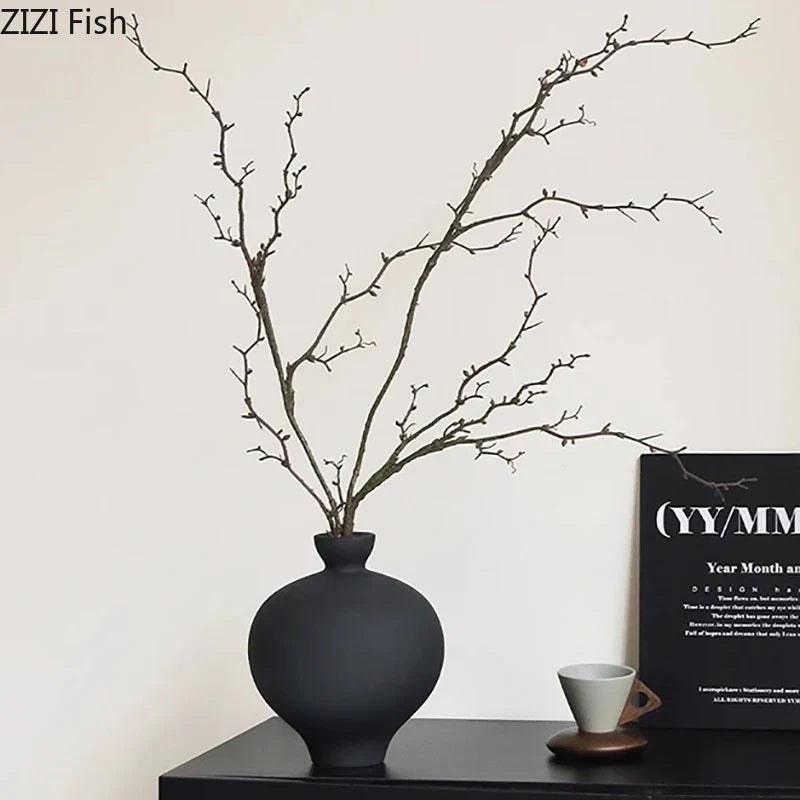 Afralia™ Big Belly Ceramic Vase for Minimalist Floral Arrangements