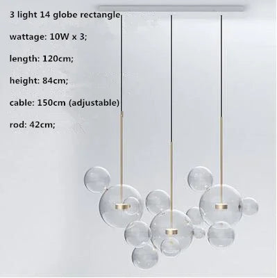 Afralia™ Modern Clear Glass Globe LED Pendant Light - Micky Copper Hanging Lamp