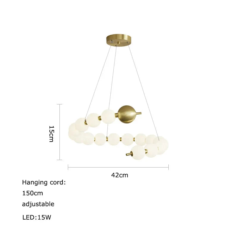 Afralia™ Love Gold Chrome Chandelier LED Suspension Lighting for Dinning Room