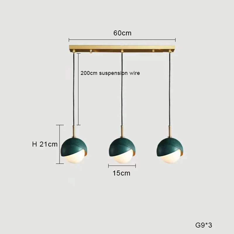 Afralia™ Blue Copper Chandelier Pendant Light for Kitchen Island & Restaurant