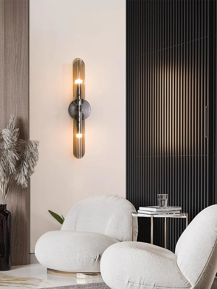 Afralia™ Copper Gold Black LED Wall Sconce Light for Corridor Bedroom Living Room