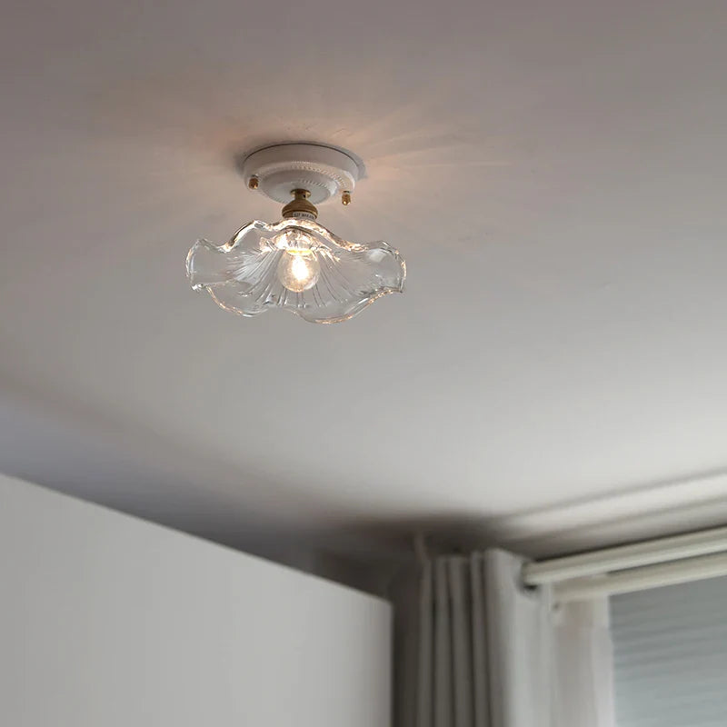 Afralia™ LED Canopy Ceiling Light Glass Copper Luminaria De Teto