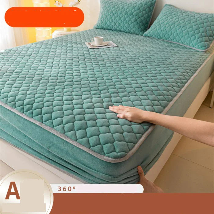 Afralia™ Thickened Mattress Protector Queen Double Single Elastic Fitted Sheet Anti-slip Bedspread