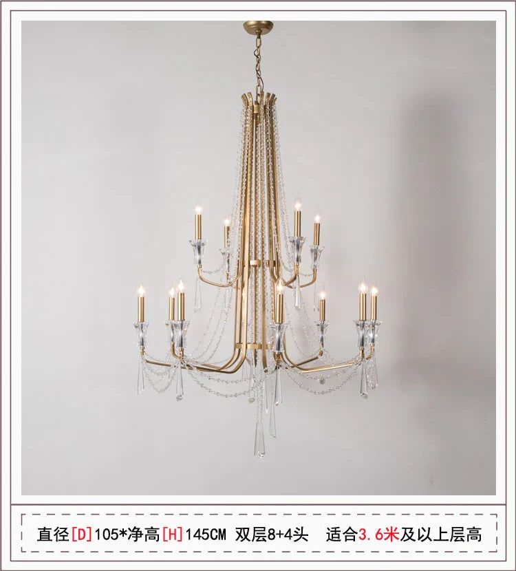 Afralia™ Modern Nordic Crystal Chandelier for Living Room Ceiling, French Style Large LED Lamp