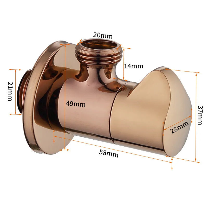 Afralia™ Brushed Gold Corner Valve Water Control for Bathroom Taps