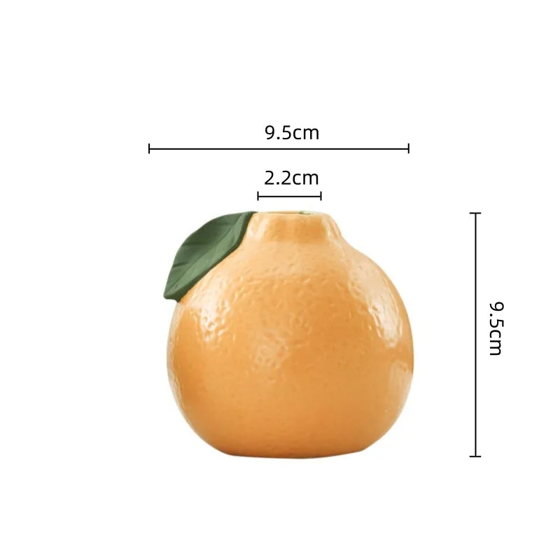Afralia™ Orange Ceramic Vase Pomelo Flower Arrangement Home Decoration
