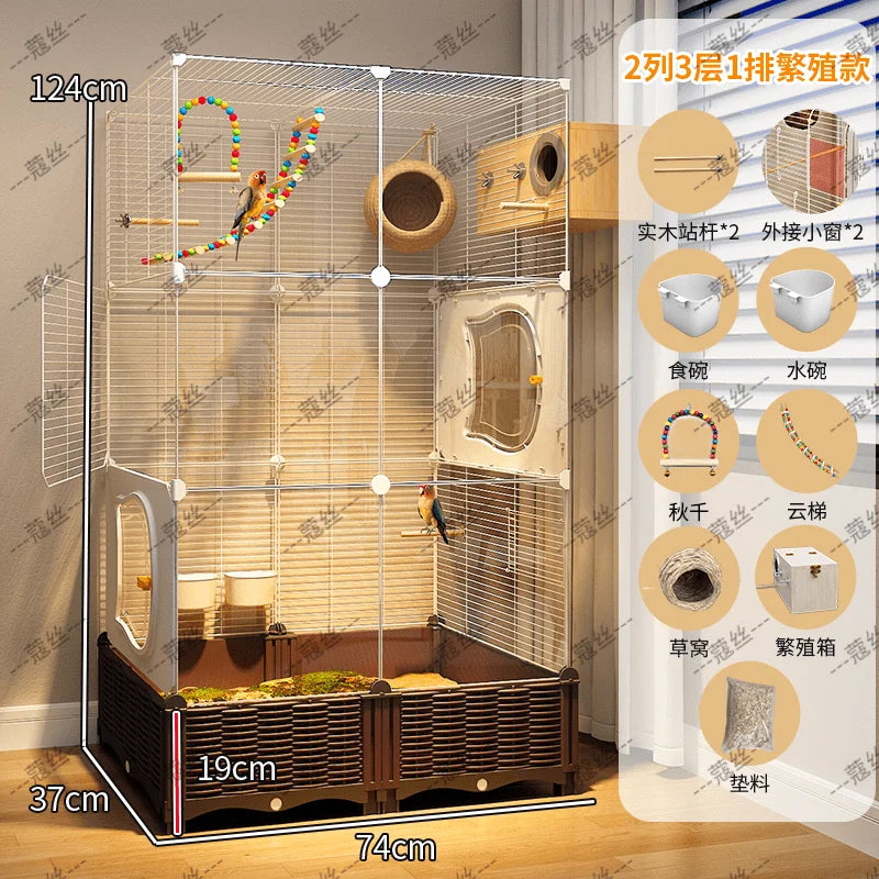 Afralia™ Luxury Tiger Skin Villa with Peony Cage