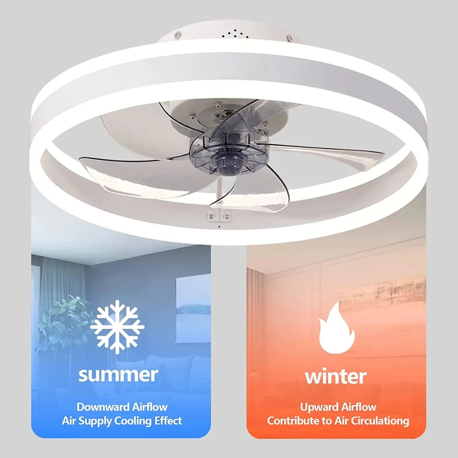 Afralia™ LED Dimmable Ceiling Fan Light with Remote Control for Modern Spaces