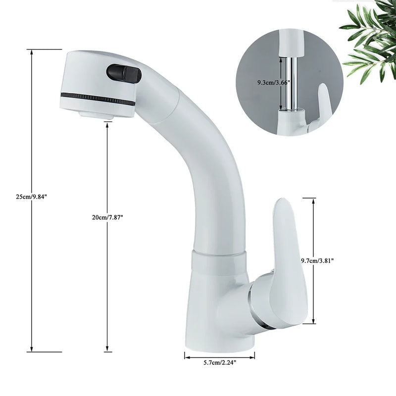 Afralia™ Black Basin Faucet: Pull Out Sink Mixer Tap with 360° Rotation and Hot&Cold Sprayer