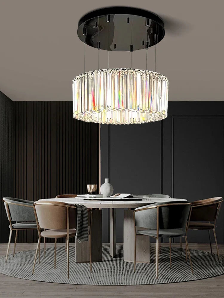 Afralia™ Crystal Pendant Light: Elegant Villa Decor Fixture for Living Room & Bedroom