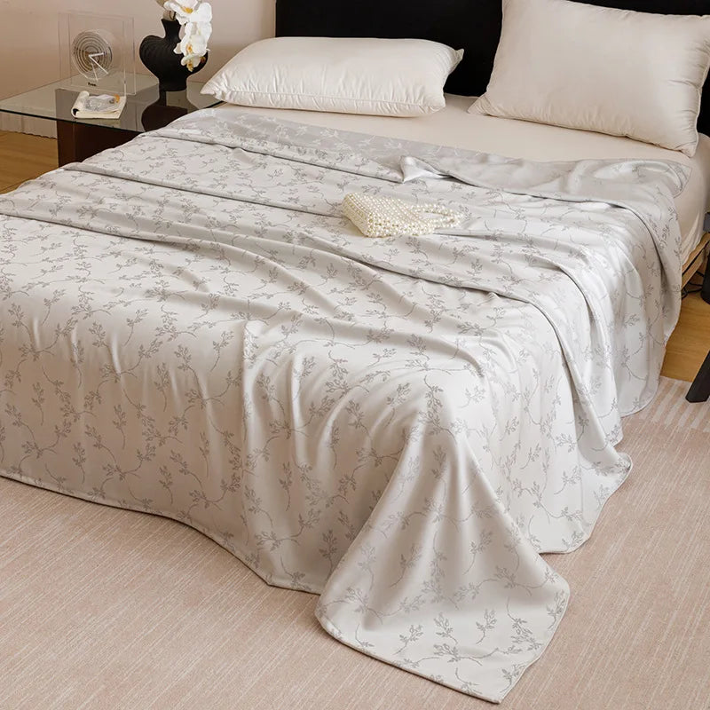 Afralia™ Bamboo Fiber Summer Blanket - Single Double Bed Air Conditioning Lightweight Blanket