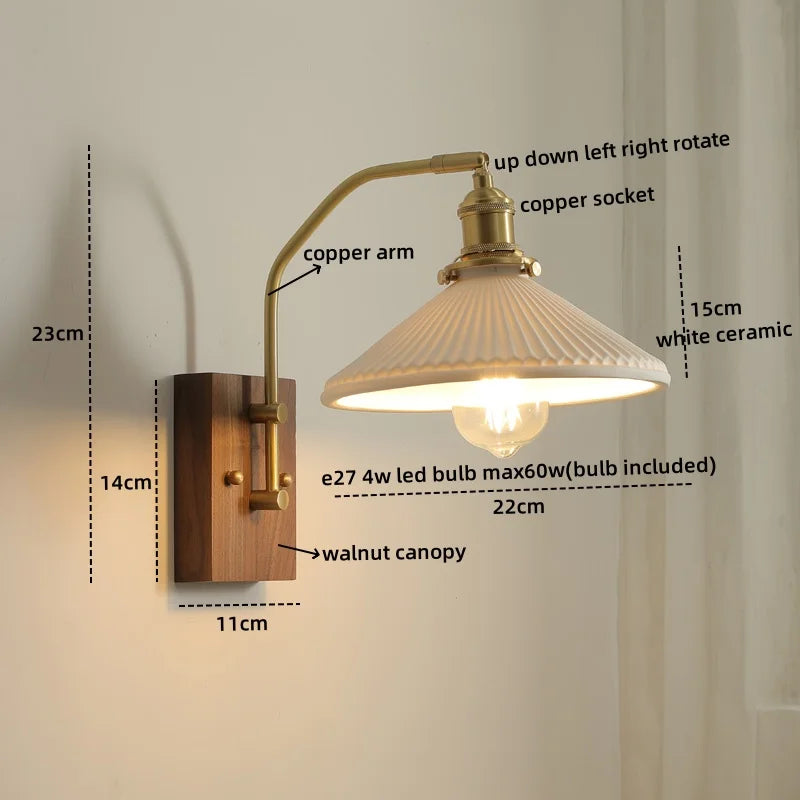 Afralia™ Glass Copper LED Wall Lamp Modern Stair Light Fixtures applique murale