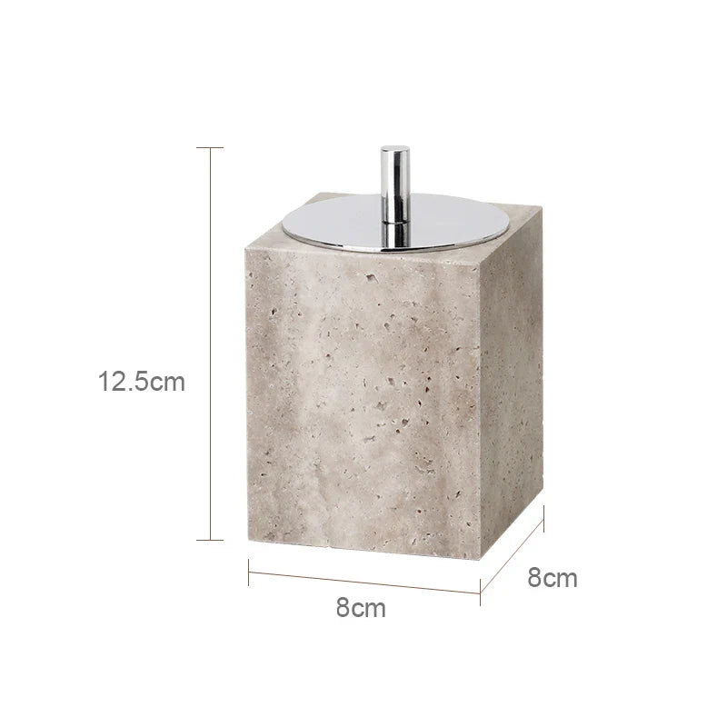 Afralia™ Natural Marble Bathroom Set with Soap Dispenser, Diffuser, & Holder Tray