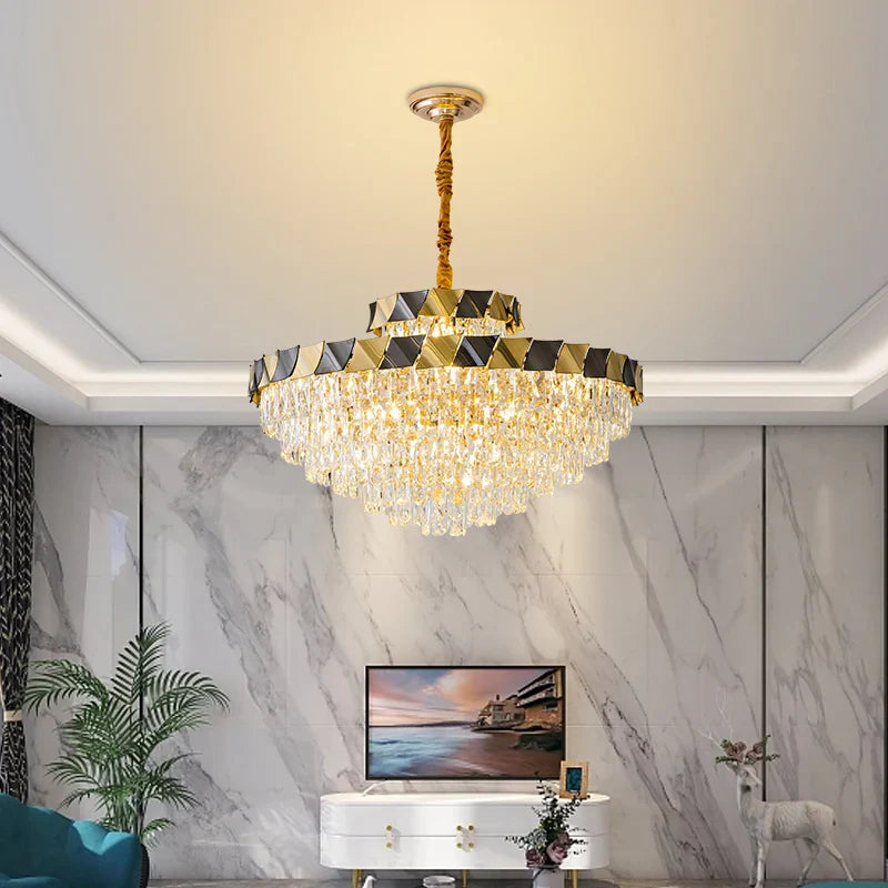 Afralia™ Crystal Chandelier: High-End Luxury Lighting for Living Room, Restaurant & More