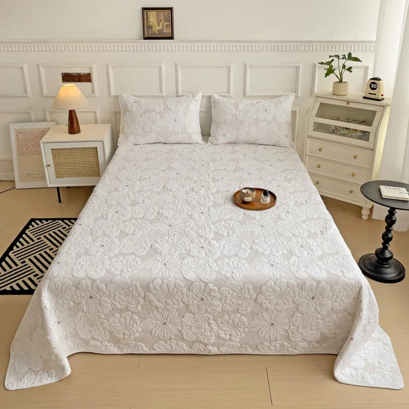 Afralia™ Cotton Quilted Embroidered Bedspread Set