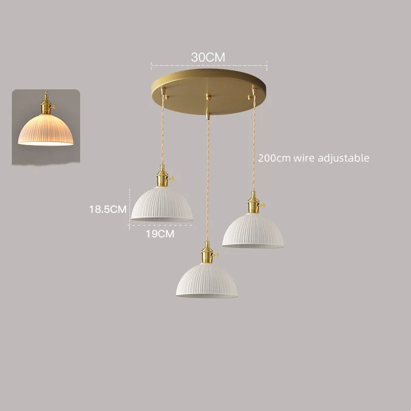 Afralia™ White Ceramic LED Pendant Lamp Modern Hanging Light Fixtures