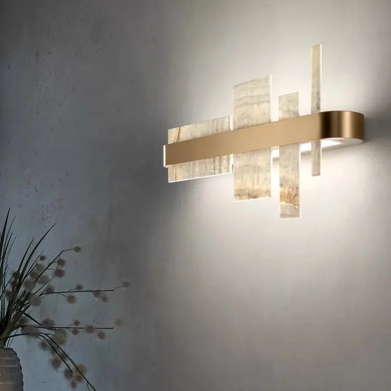 Afralia™ Gold Marble LED Dimmable Chandelier: Elegant lighting for Dining & Living Rooms