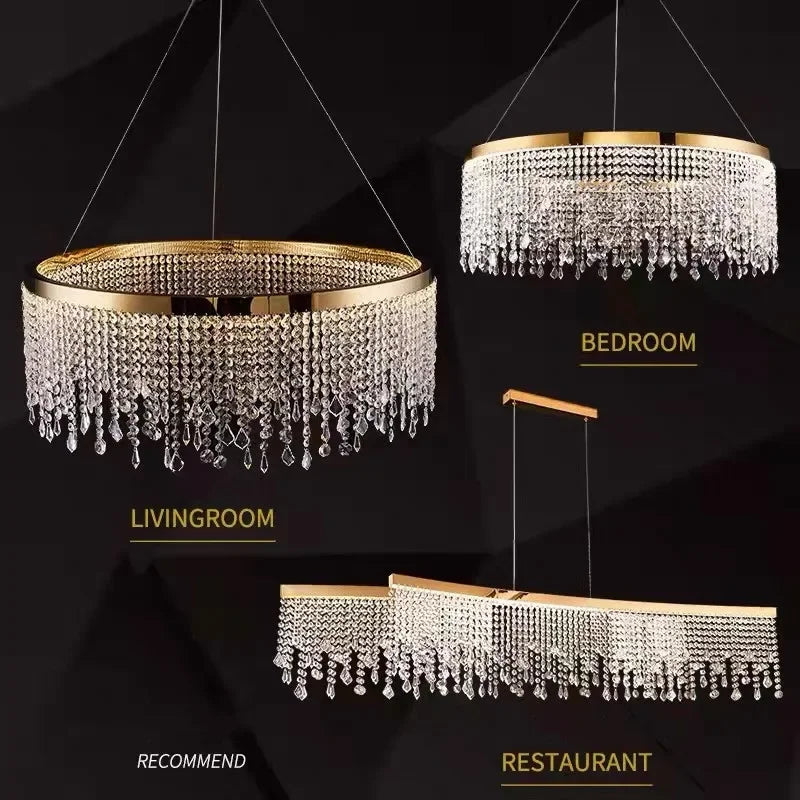 Afralia™ Crystal LED Ceiling Chandeliers for Luxury Home Decor