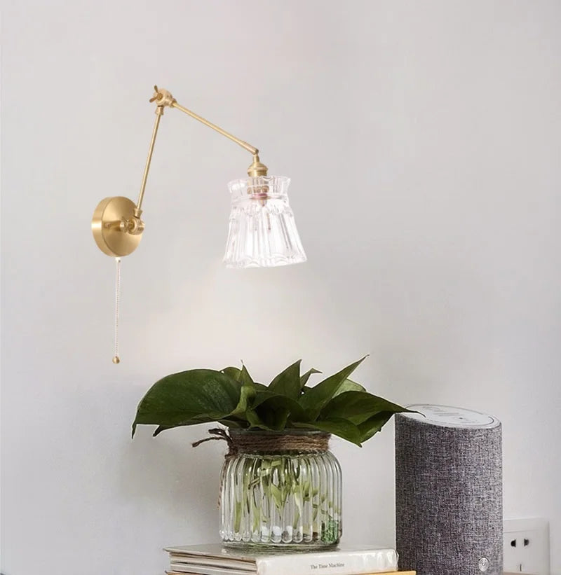 Afralia™ Glass LED Wall Lamp for Living Room Bedroom Mirror Bathroom - Nordic Minimalism