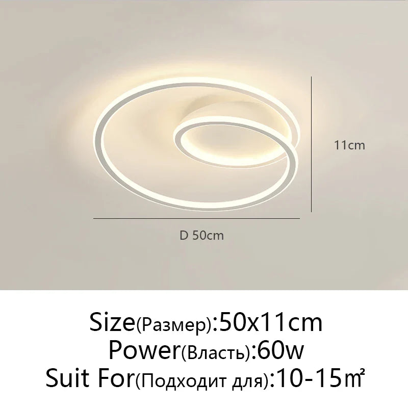 Afralia™ Modern Black & White LED Ceiling Chandelier for Home Decoration