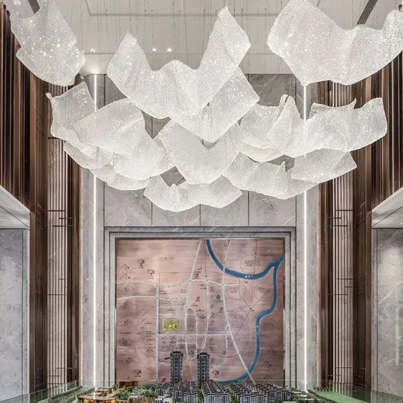 Afralia™ Modern Art Irregular Chandelier: Nordic Design, LED Lights, Customizable for Hotels