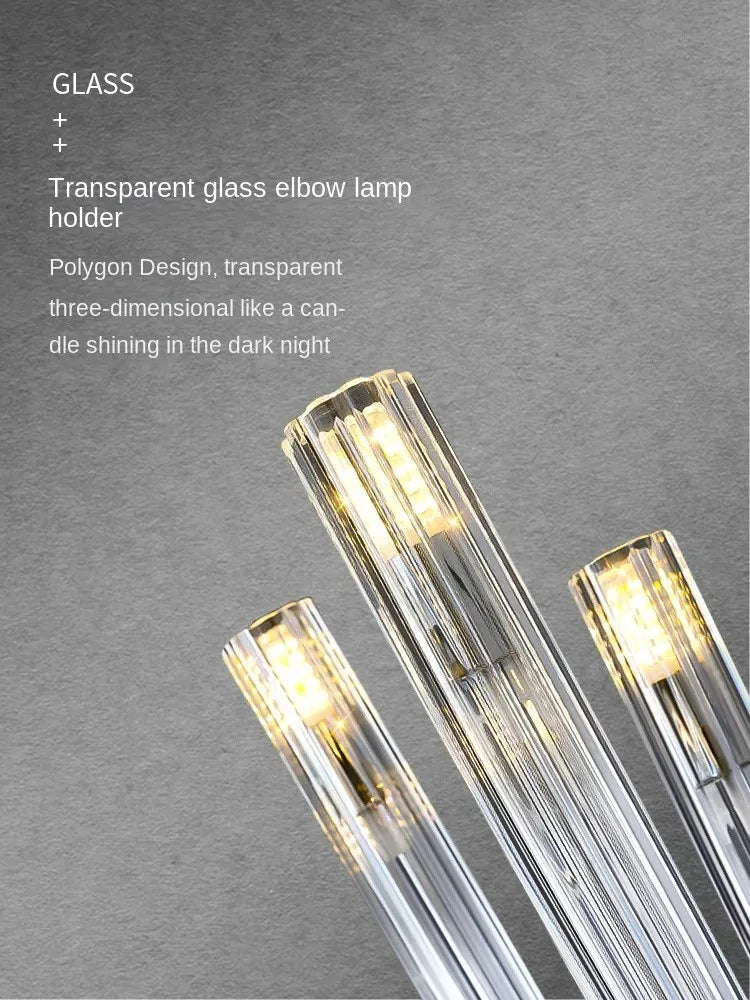 Afralia™ Glass U-shaped Chandelier with G9 Bulb - Modern Luxury Art Pendant Lighting