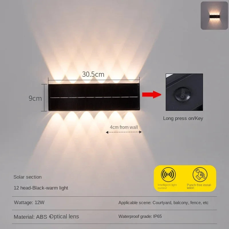 Afralia™ Solar Villa Wall Wash Light - Waterproof Outdoor Wall Lamp
