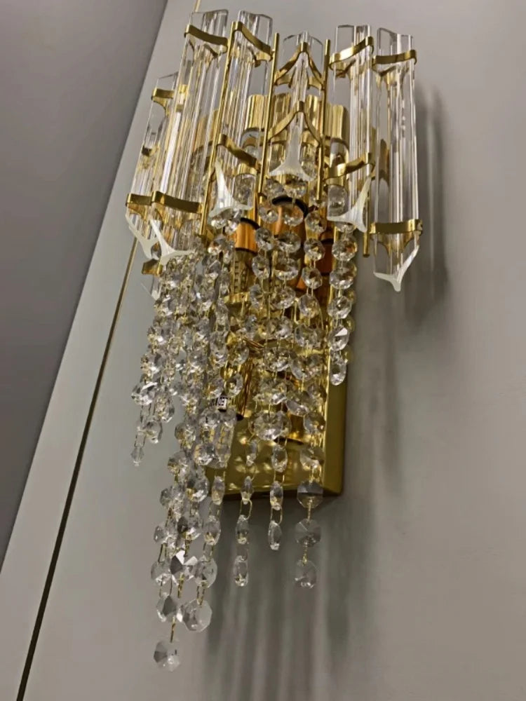 Afralia™ Crystal Wall Lamp - Luxury Living Room Bedroom Light