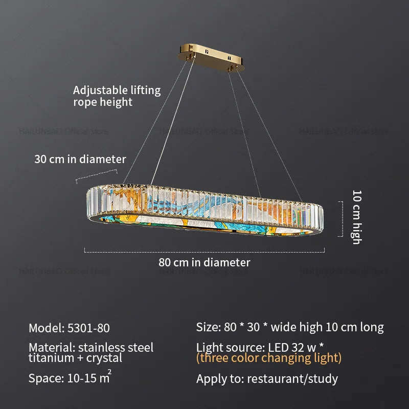 Afralia™ Crystal Chandelier Ring Light Modern Elegant Dining Living Room Lighting