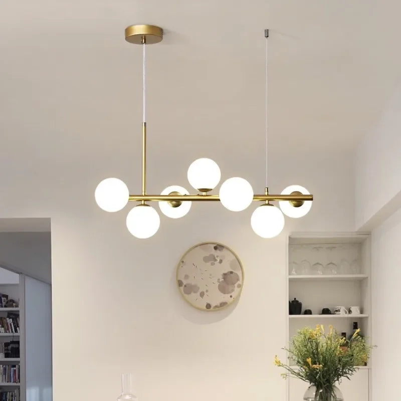 Afralia™ Modern Black LED Pendant Chandeliers for Living Dining Kitchen Lighting