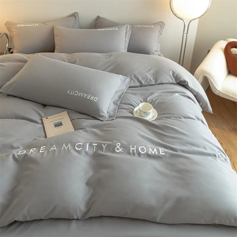 Afralia™ Color Matching Bedding Set: Smooth & Breathable Duvet Cover for All Seasons