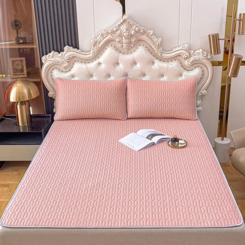 Afralia™ Cooling Latex Summer Mat Set with Rayon Quilted Sheet & Pillowcase
